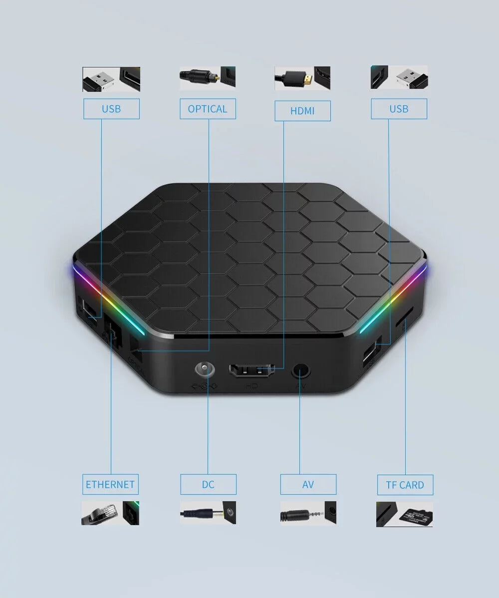 Jahy2Tech Quad Core 8K  Video 64GB Memory 6K Stream Player 2023  Plus Smart Android 12.0  Box