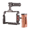 Andoer Aluminum Alloy Camera Cage Kit with Video Rig Handle Wooden Grip Replacement for Sony  /  /