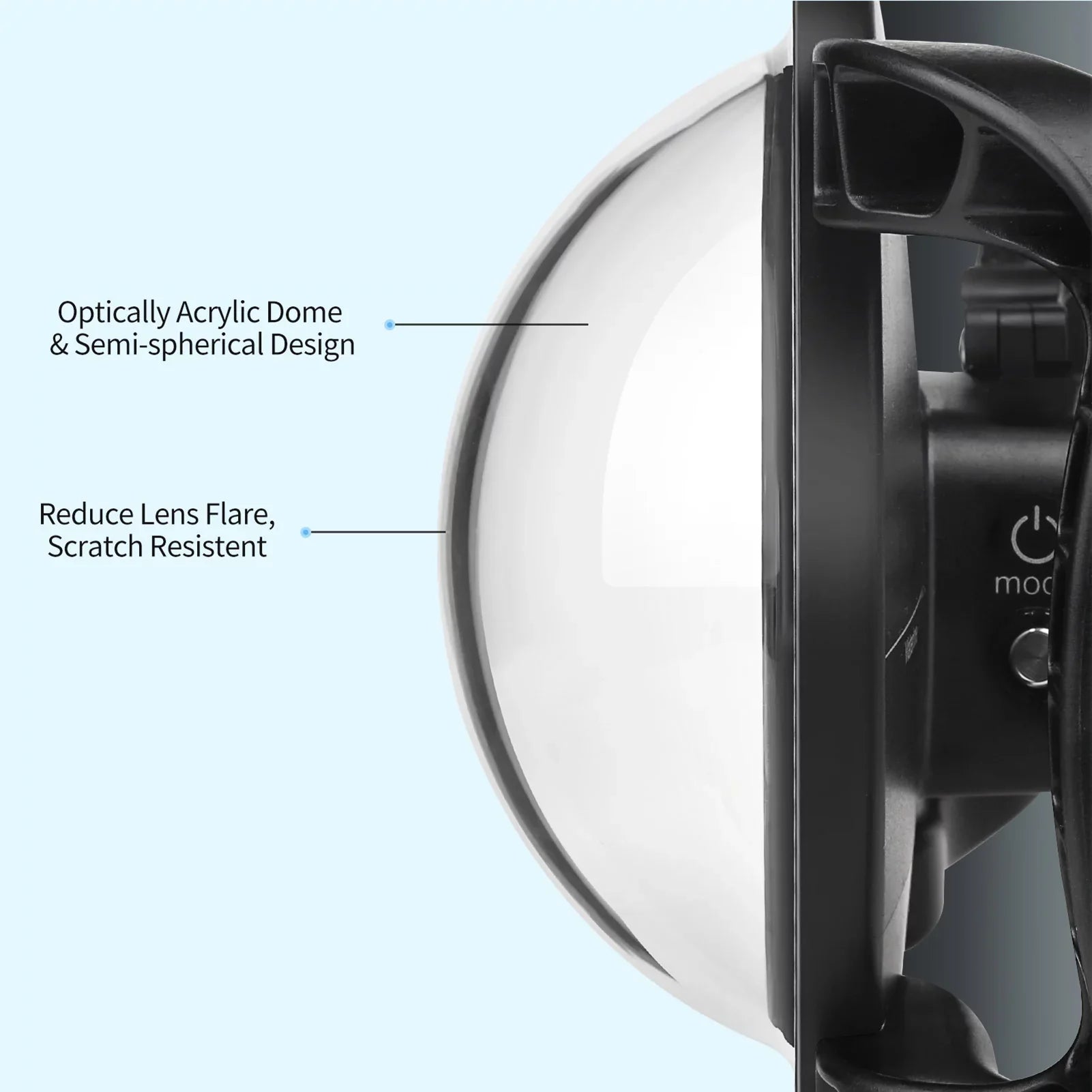 Waterproof Dome Port Case for  9 Black and  10SHOOT , Dual Handle, 45m Waterproof, 180° Wide Angle
