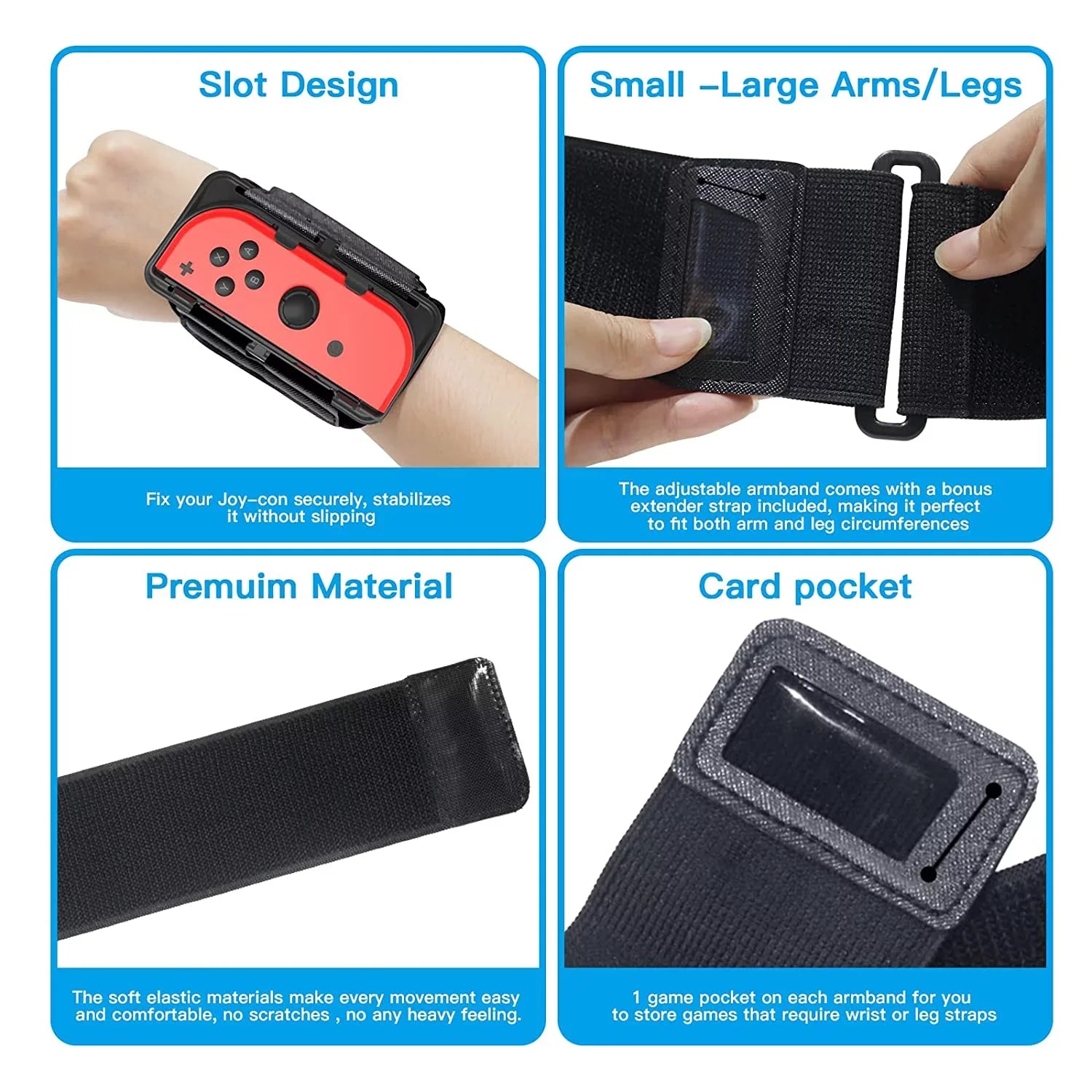 New Upgrade 2-in-1 Arm and Leg strap Compatible with Nintendo Switch Sports/Ring Fit Adventure/Just Dance