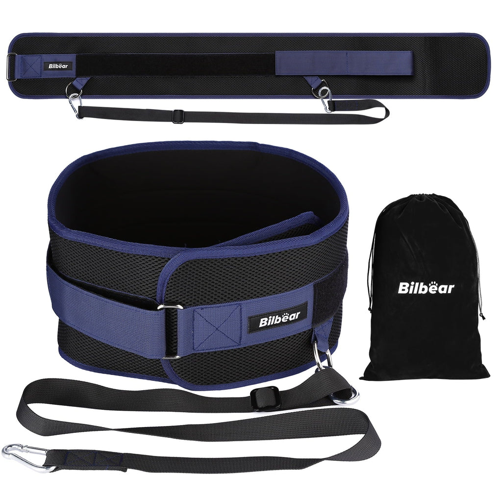 Bilbear Dip Belt for Weightlifting,Weight Belt for pulls up,with 39 inch Strap,Weight lifting strap 43 inch Adjustable,45-Angle Rings&2 Snap Hooks Comfort Dip Position
