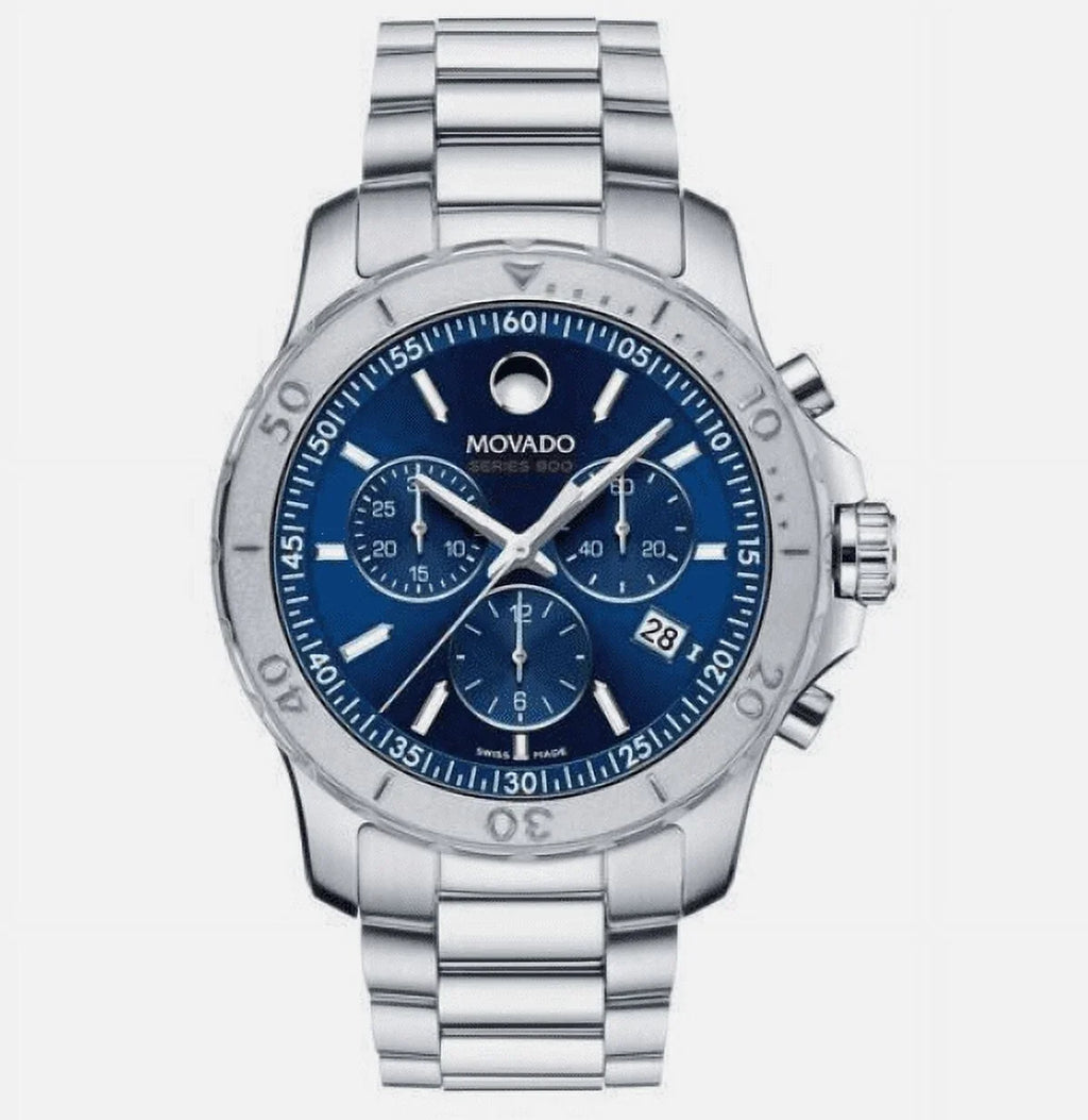 Movado Collection Series 800 Blue Dial Mens /Steel Swiss Made Watch 2600151
