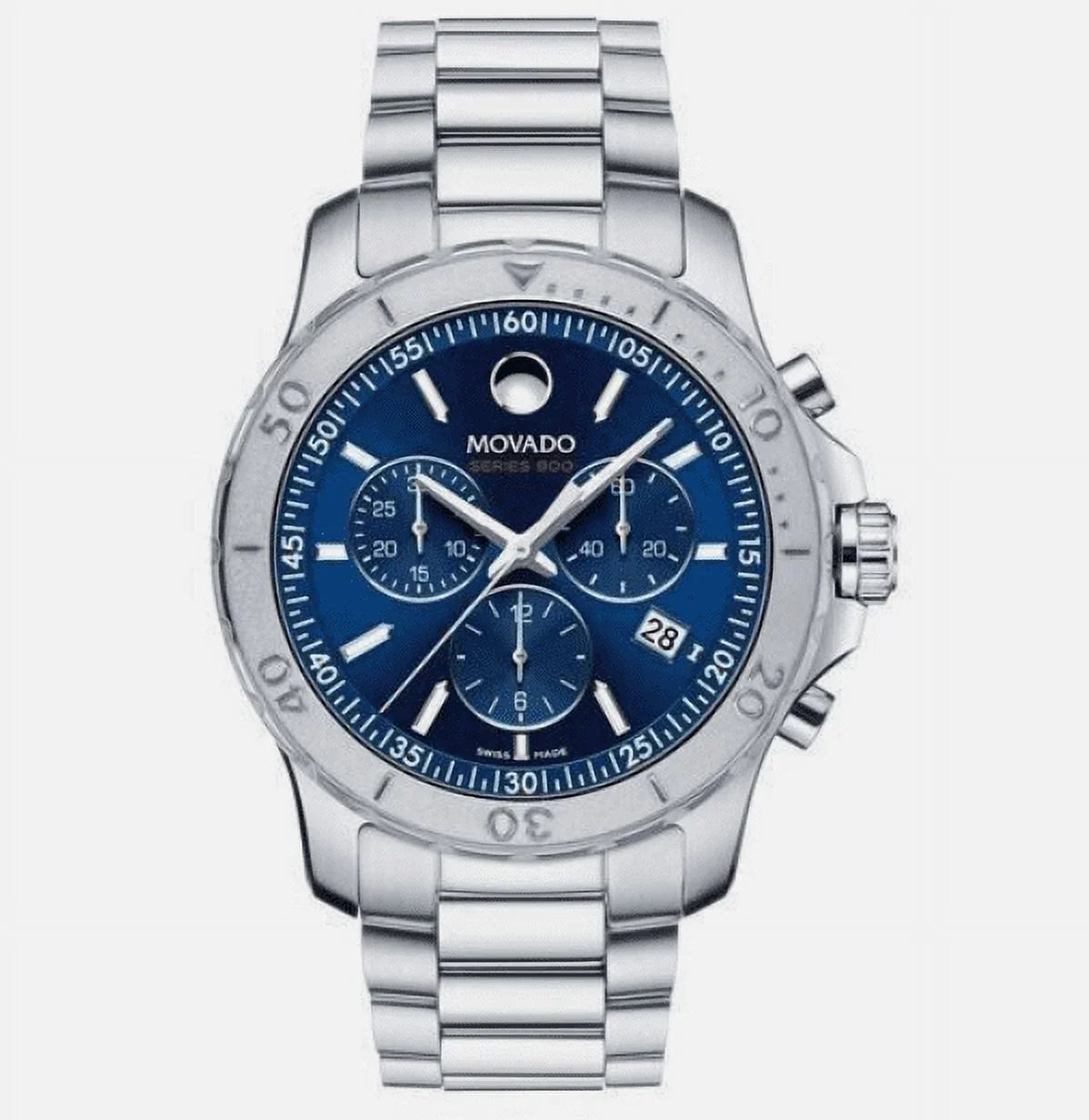 Movado Collection Series 800 Blue Dial Mens /Steel Swiss Made Watch 2600151