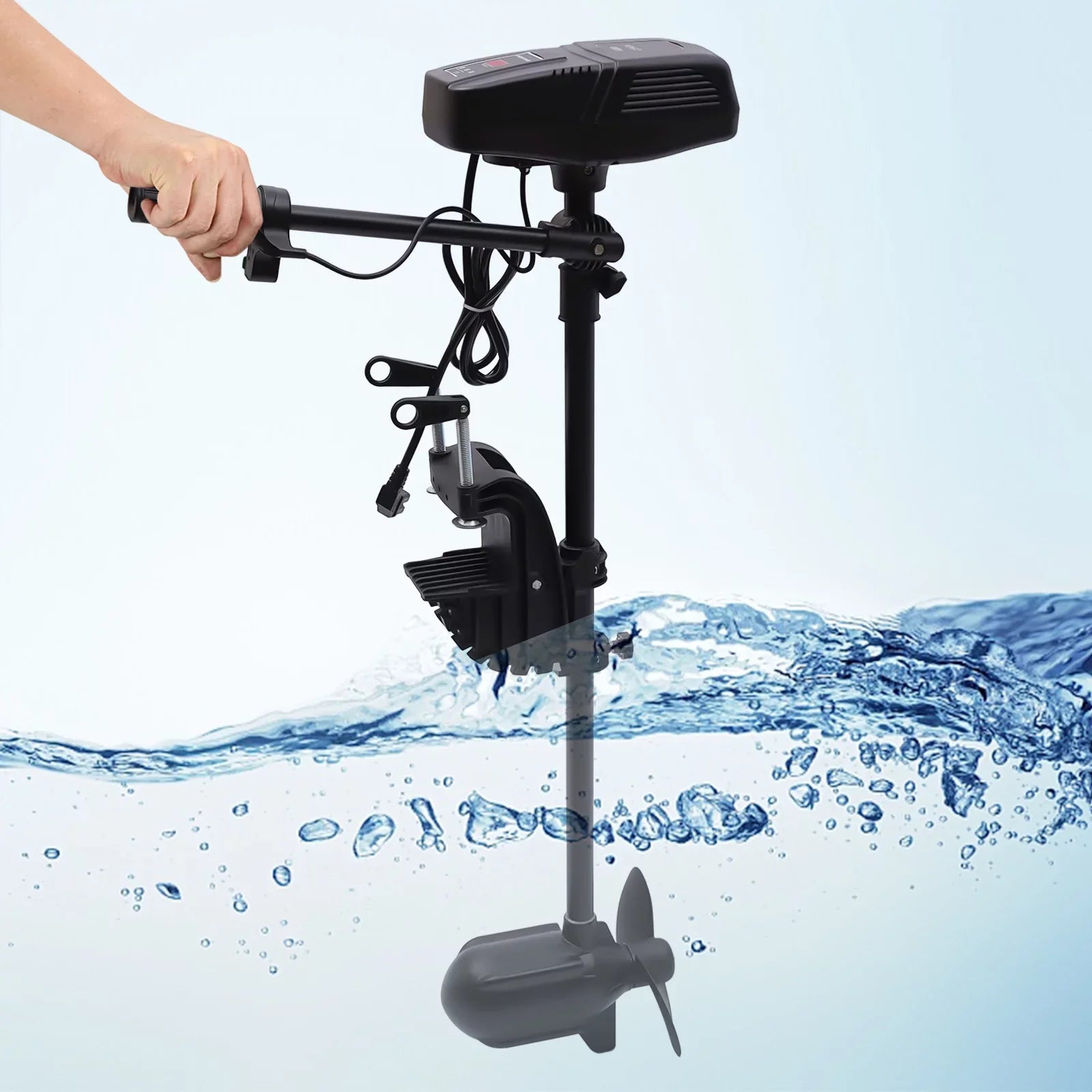 Aiqidi 48V 1400W Electric Trolling Motor Outboard Motor Fishing Boat Engine  Display 360° Rotatable Brushless Motor 2300RPM