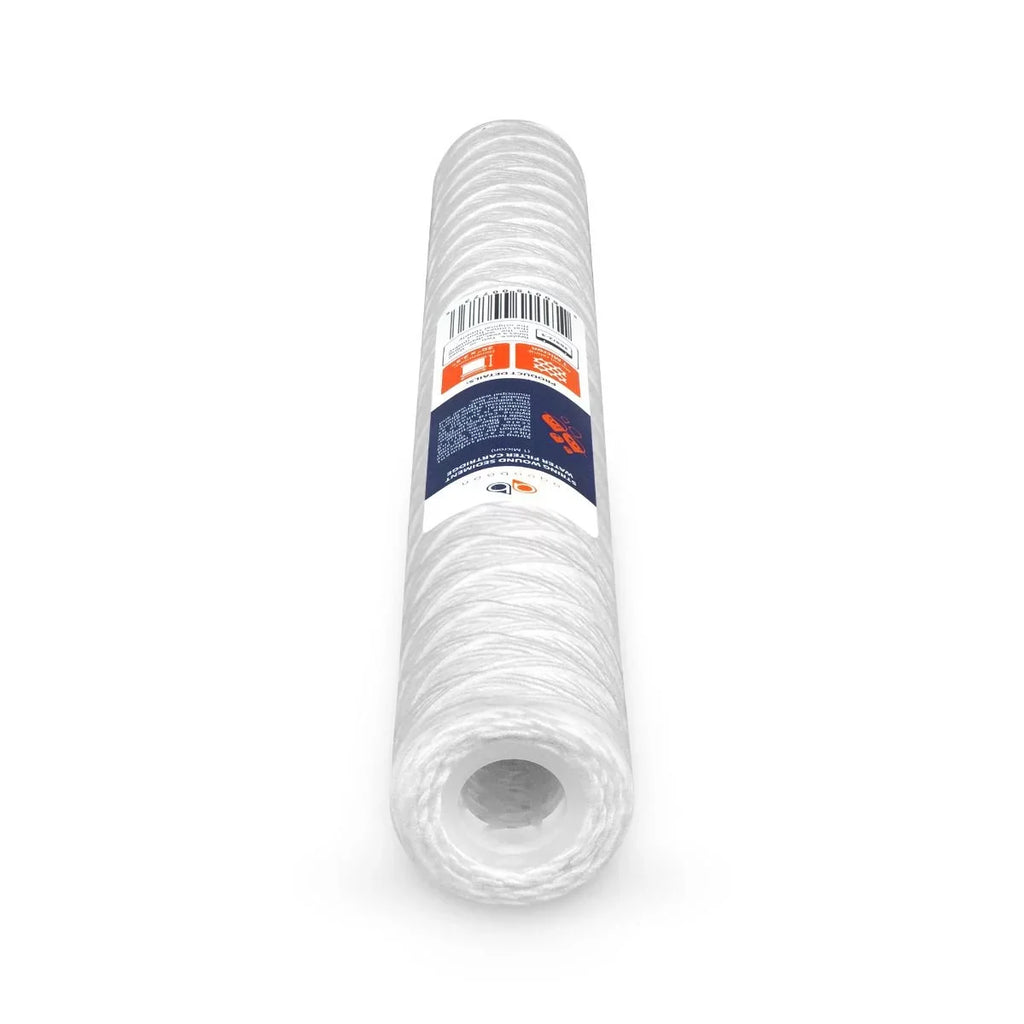 Aquaboon 1 Micron 20" x 2.5" String Wound Sediment Water Filter Cartridge | Universal Replacement for Any 20 inch  Unit | Compatible with 101-230, -5-20, -2C, -20, -, 4-Pack