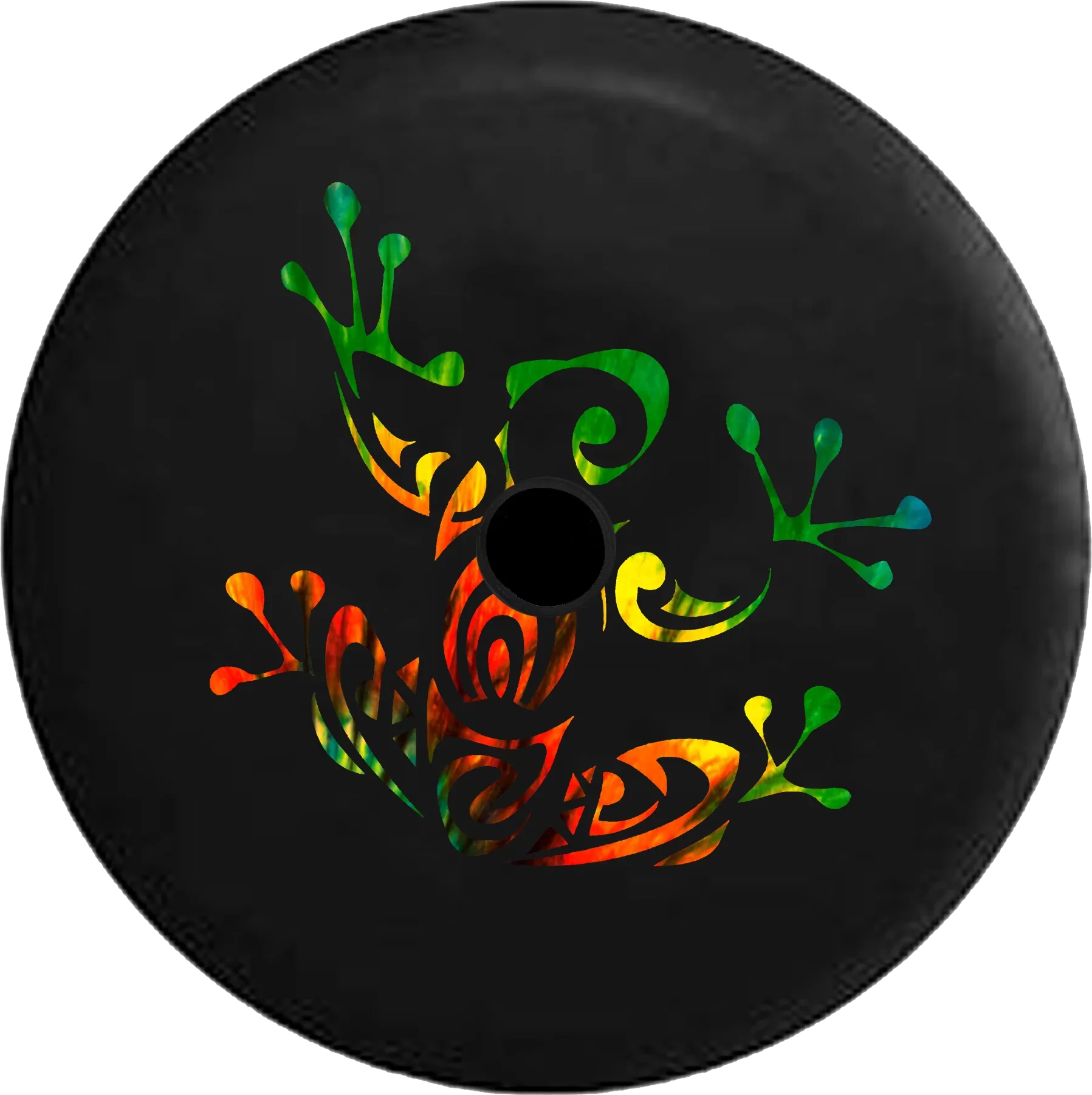 2018 2019 Wrangler  Backup Camera Tiedye Tribal Tree Frog Spare Tire Cover for Jeep  33 Inch