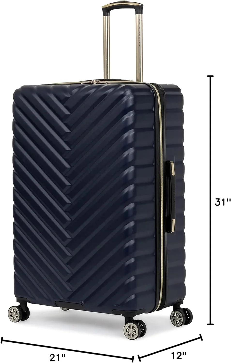 Kenneth Cole  Madison Square Lightweight Hardside Chevron Expandable Spinner Luggage, Navy, 28-Inch Checked 28-Inch Checked Navy