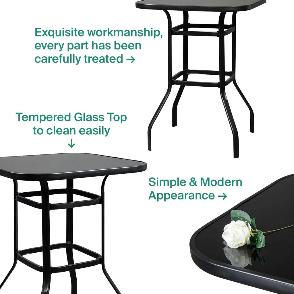 Irene Well Build With Light Weight Glass Bar Table For Backyard Use