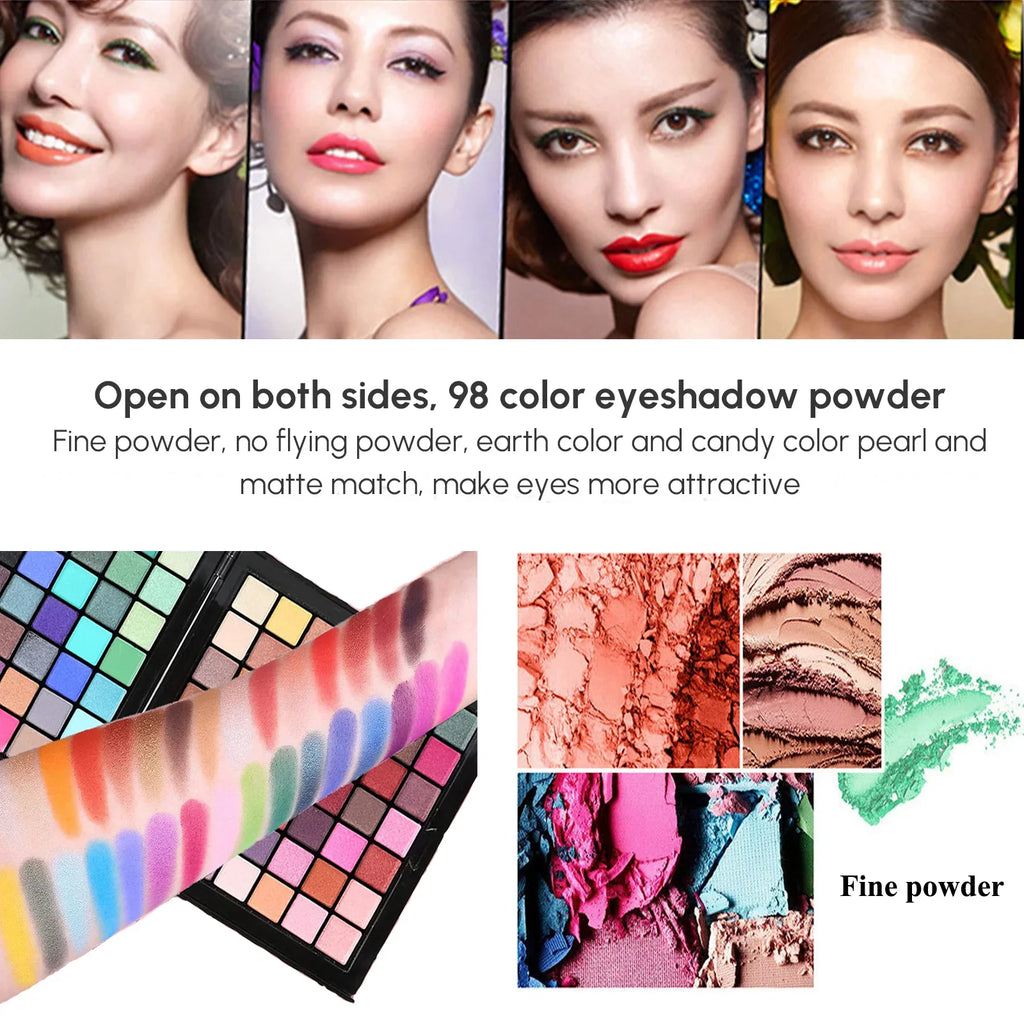 Cosprof 177 Colors Cosmetic Make up Palette Set, Combination with Eyeshadow Facial Blusher Eyebrow Powder Face Concealer Powder Eyeliner Pencil Mirror, All-in-One Makeup Gift Set