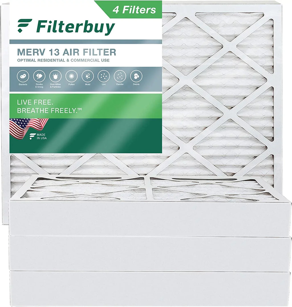Filterbuy 12x15x4  13 Pleated   Furnace Air Filters (4-Pack)