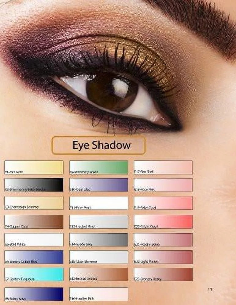 Glam Air Set of Three (3) s- Fair Gold E4Copper Cocoa, &amp; E9shimmery Green,  Airbrush Water-based 0.25 Fl. Oz. Bottles of Eyeshadow Shimmery Green, Copper Cocoa, Fair Gold
