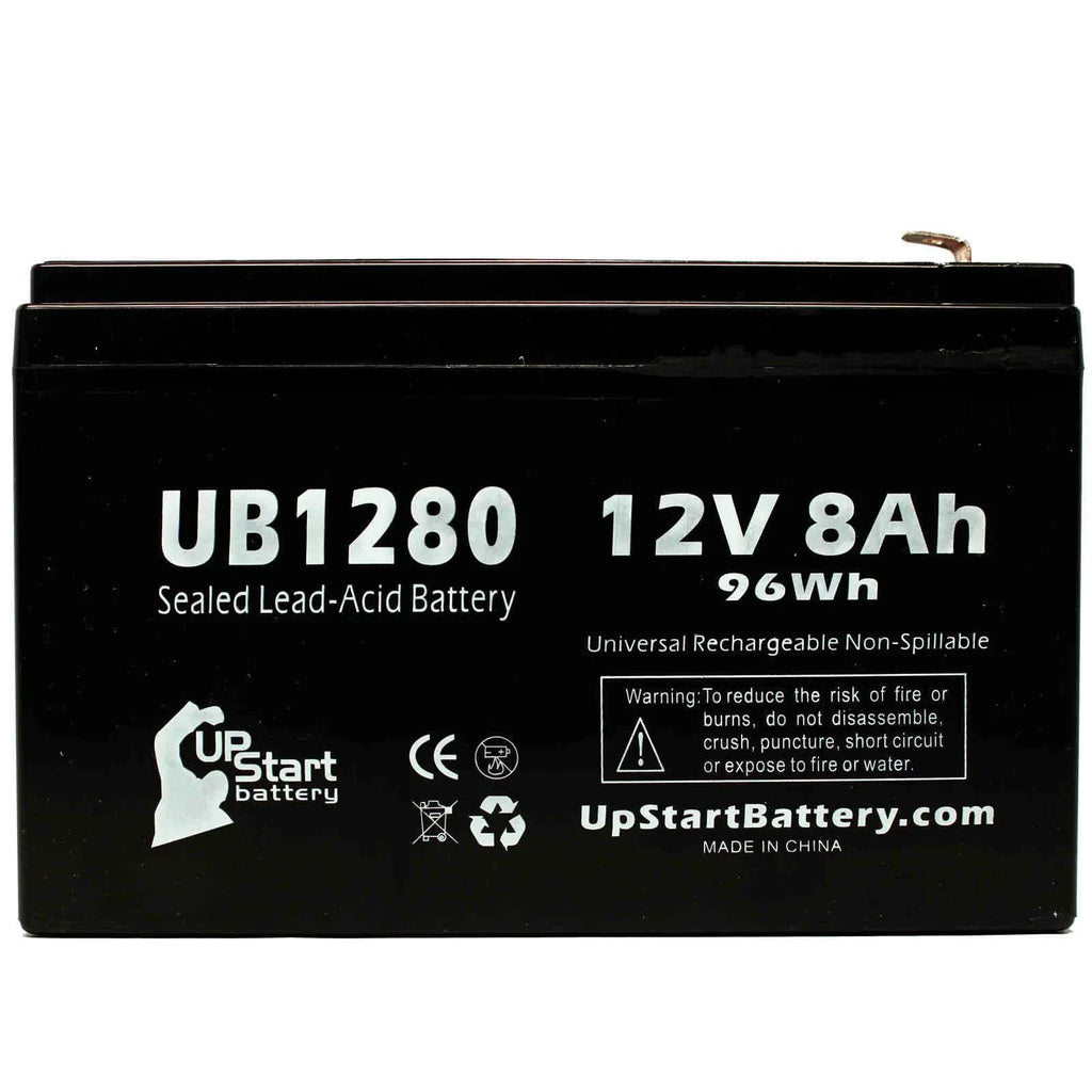 4x Pack - Compatible Dyonics  40 Battery - Replacement  Universal Sealed Lead Acid Battery (12V, 8Ah, 8000mAh,  Terminal, , ) - Includes 8  to  Terminal Adapters