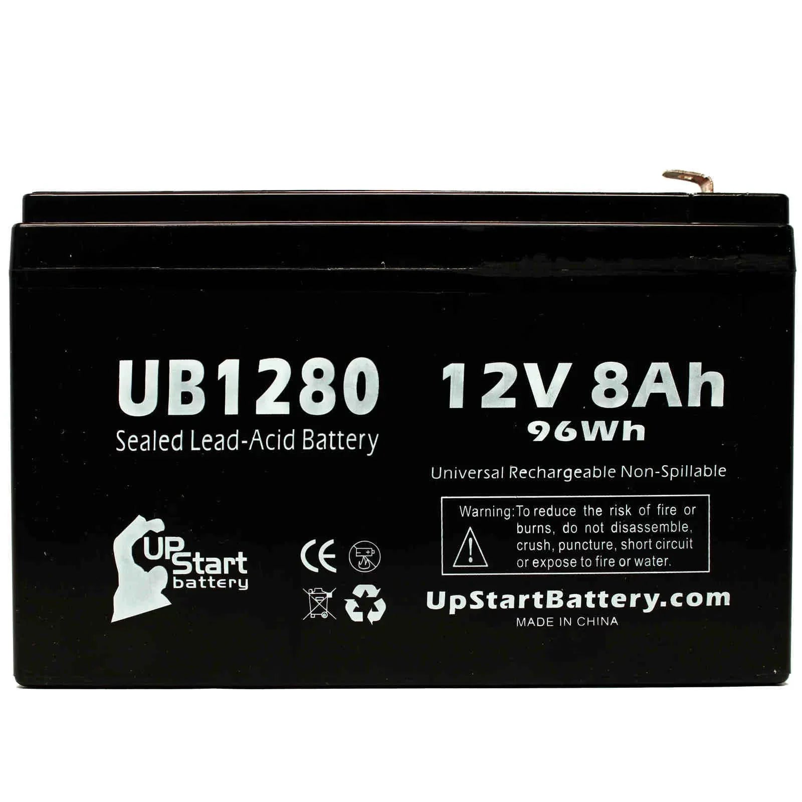 4x Pack - Compatible Dyonics  40 Battery - Replacement  Universal Sealed Lead Acid Battery (12V, 8Ah, 8000mAh,  Terminal, , ) - Includes 8  to  Terminal Adapters