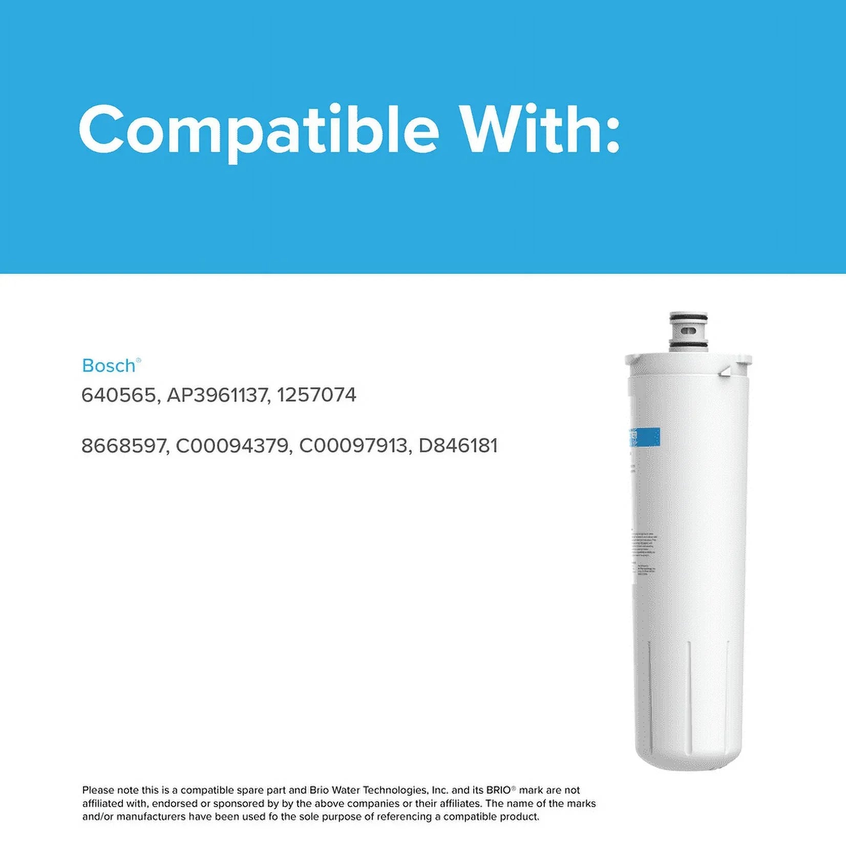 Brio 6026A Replacement Filter Compatible With Bosch 640565, 3M Cuno -52,  , Whirlpool --Plus