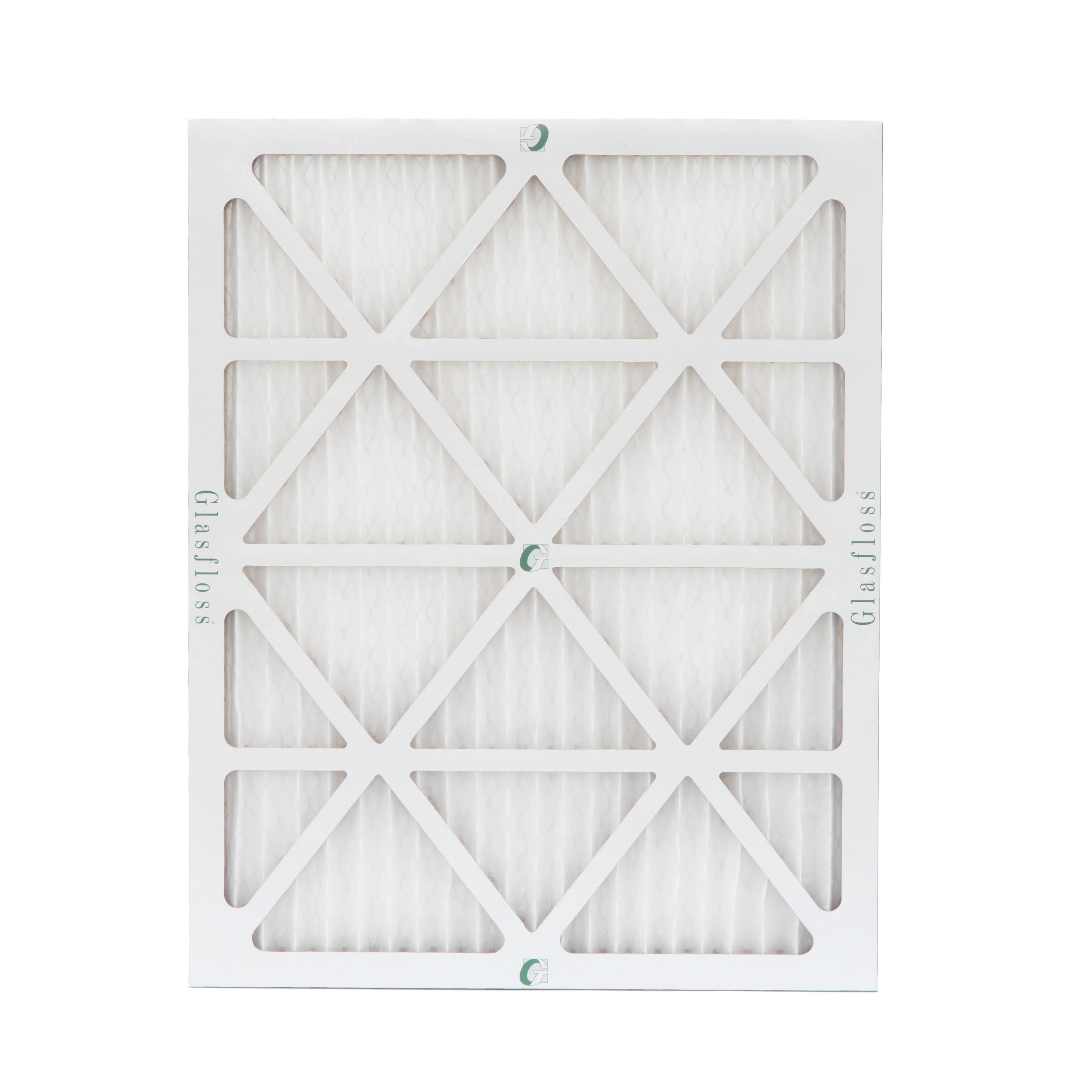 12 Pack of 15x20x1  10 Pleated Air Filters by Glasfloss. Actual Size: 14-1/2 x 19-1/2 x 7/8