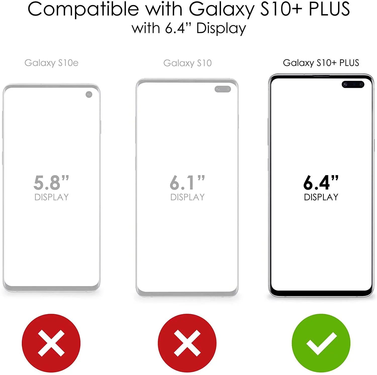DistinctInk Clear Shockproof Hybrid Case for Samsung Galaxy +  (6.4" Screen) -  Bumper Acrylic Back Tempered Glass Screen Protector - Real Girls Go Scuba Diving