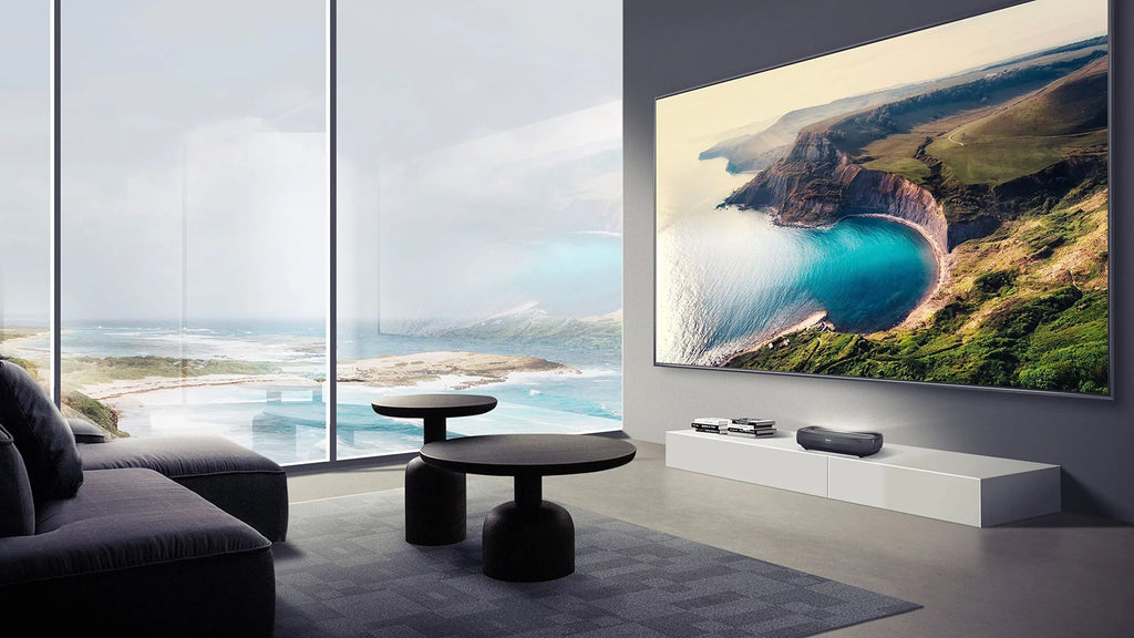 Hisense  Series Trichromal Laser  Bundle w/ 100'' Tv Screen  Cinema Screen, Projector &  Stand (120L9G)