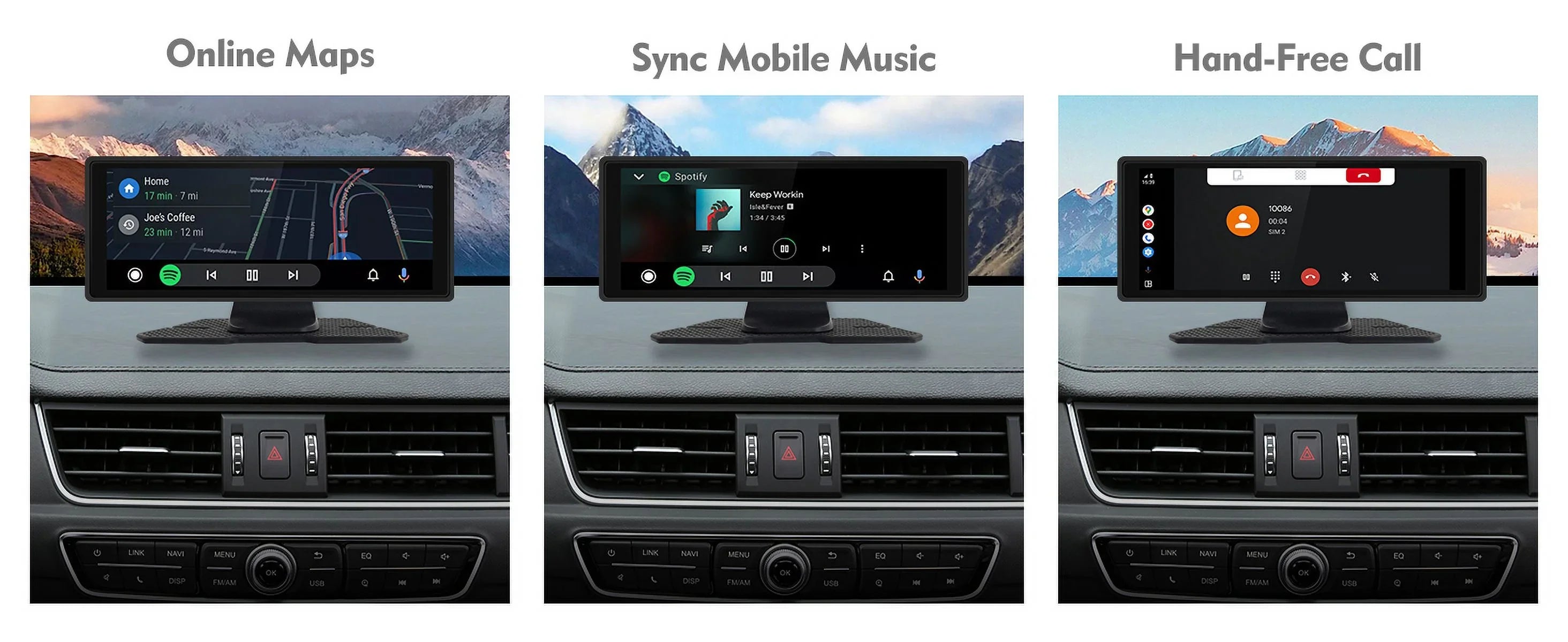 Portable Wireless Carplay & Android Auto Car Stereo, 10.26 Inch Full  Car Touch Screen Portable Car Radio Receiver Backup Camera