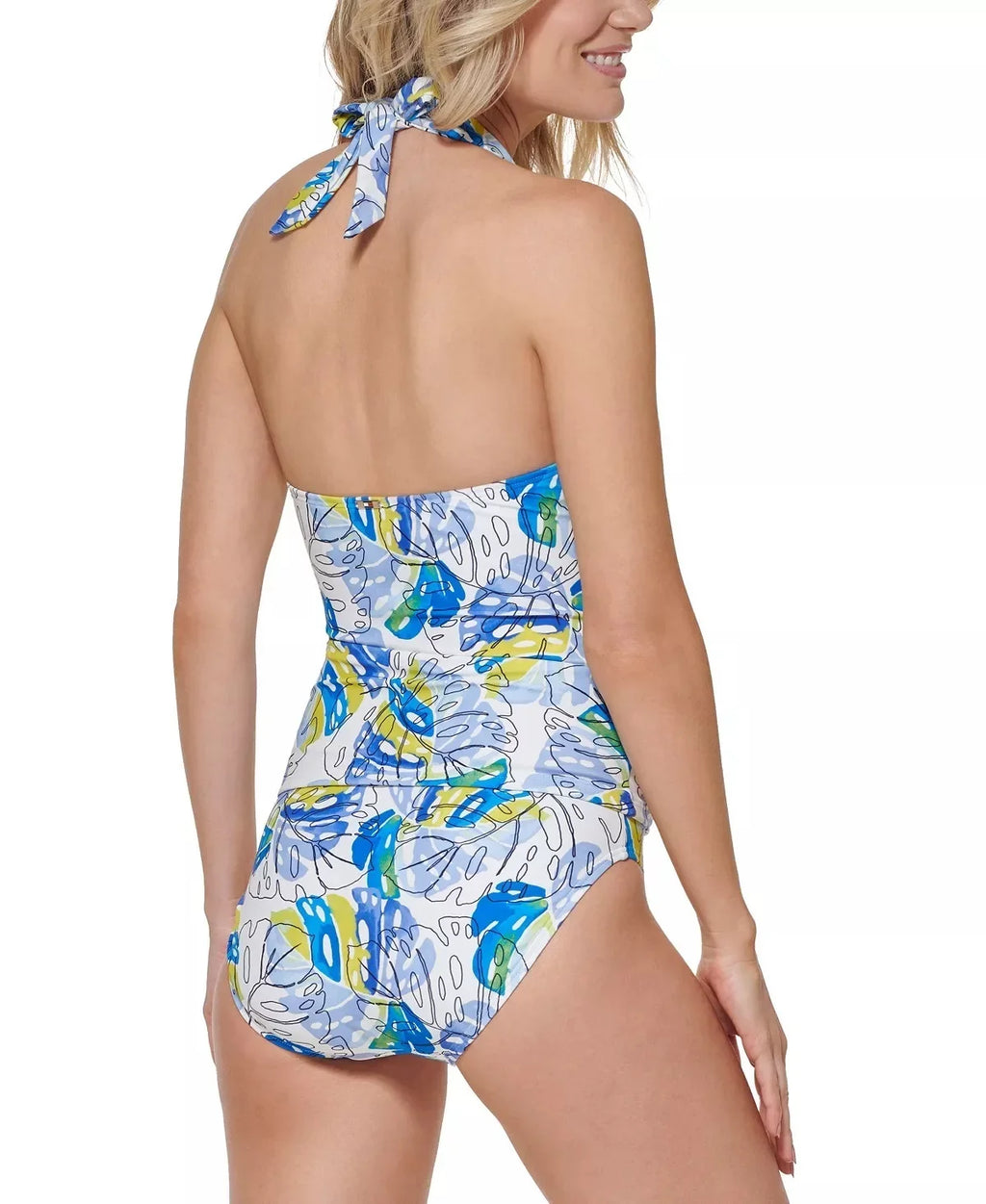 Tommy Hilfiger  Printed Halter Tankini Swim Top,  Small