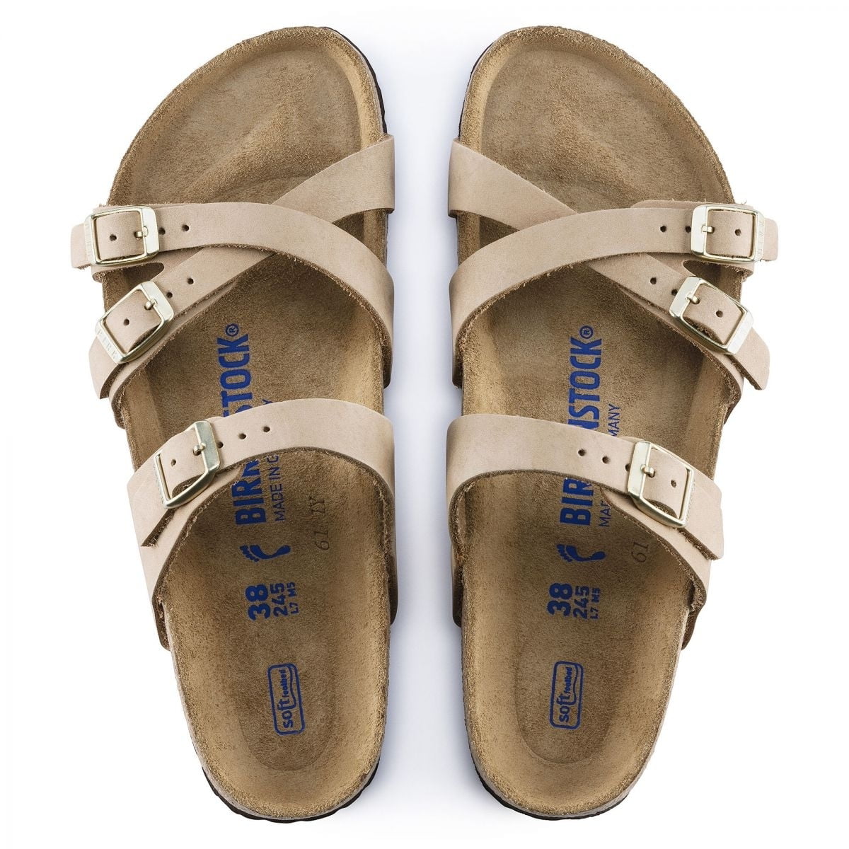 Birkenstock Women's Franca Soft Footbed Sandcastle Nubuck - Narrow - 1022973