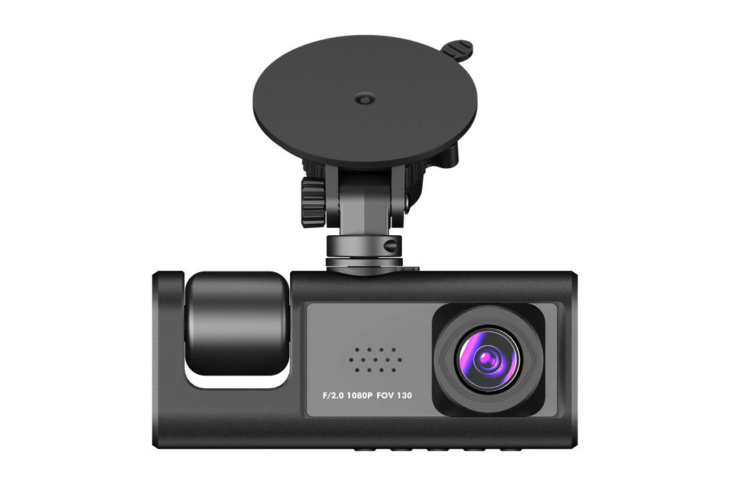 3 Channel Dash cam, 2-inch Screen Driving Recorder, High-Definition 1080P, Night Vision, Loop recording, Motion Detection, -Sensor +32   Card