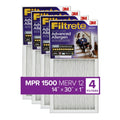 Filtrete 14x30x1 Air Filter,  1500  12, Advanced Allergen Reduction, 4 Filters