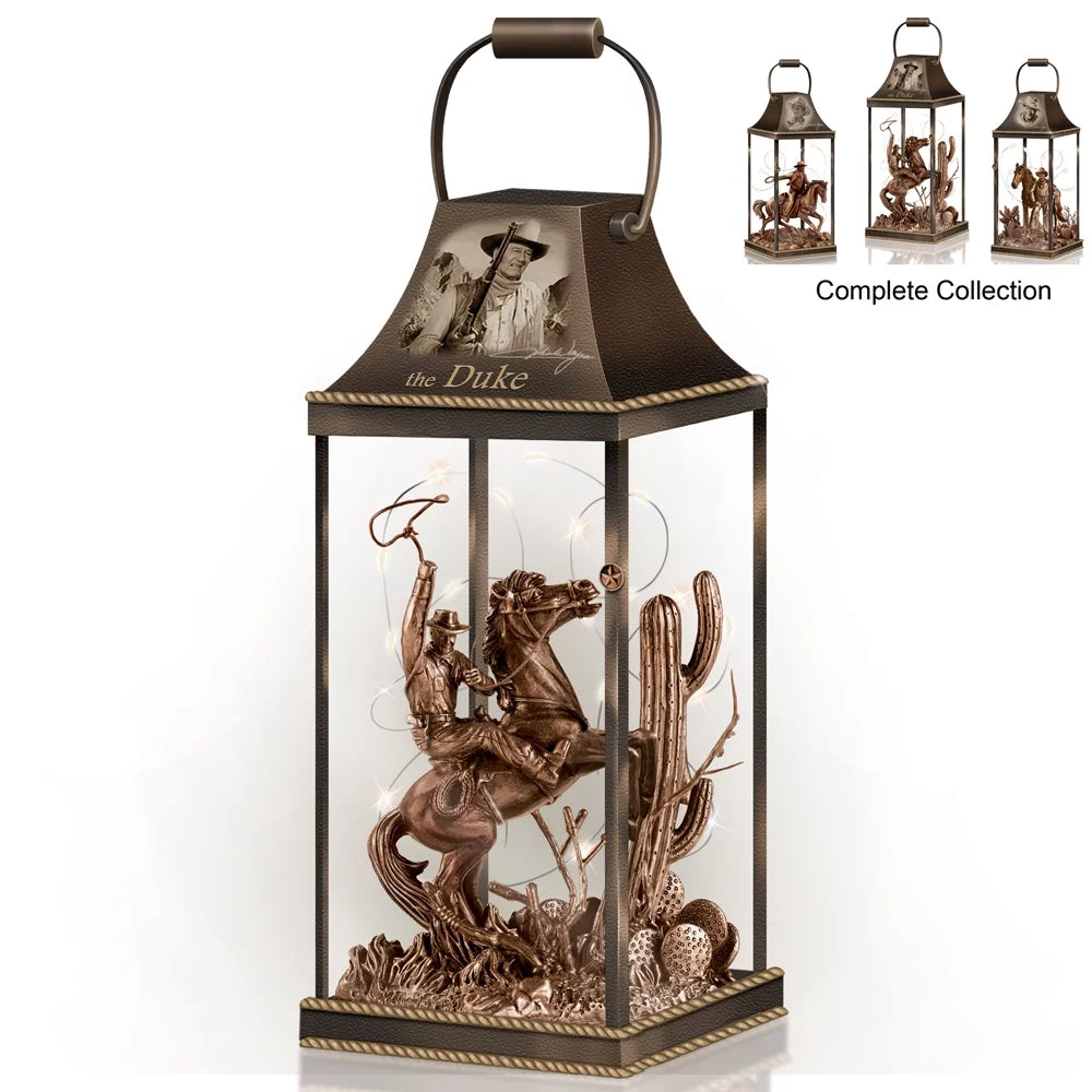 The Bradford Exchange Legendary Lawman John Wayne Hollywood Luminary Lantern Collection 9 to 10-inches