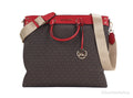 Michael Kors Travel Large Flame Signature Pvc Top Zip North South Tote Handbag