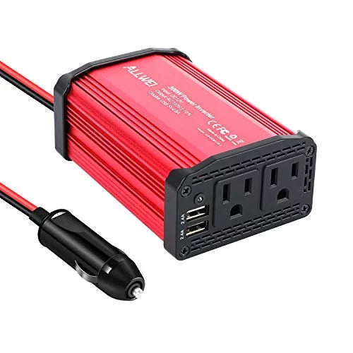 300W Car Power Inverter  12V to 110V  Converter 4.8A Dual  Charging Ports Car Charger Adapter