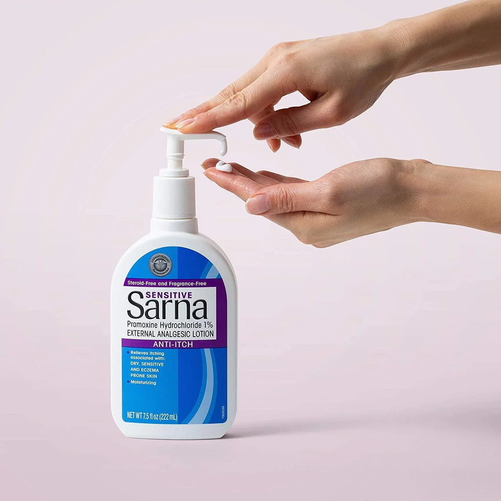 Sarna Lotion Anti-Itch Sensitive Skin Pramoxine Hydrochloride, External Analgestic Lotion  7.5 oz
