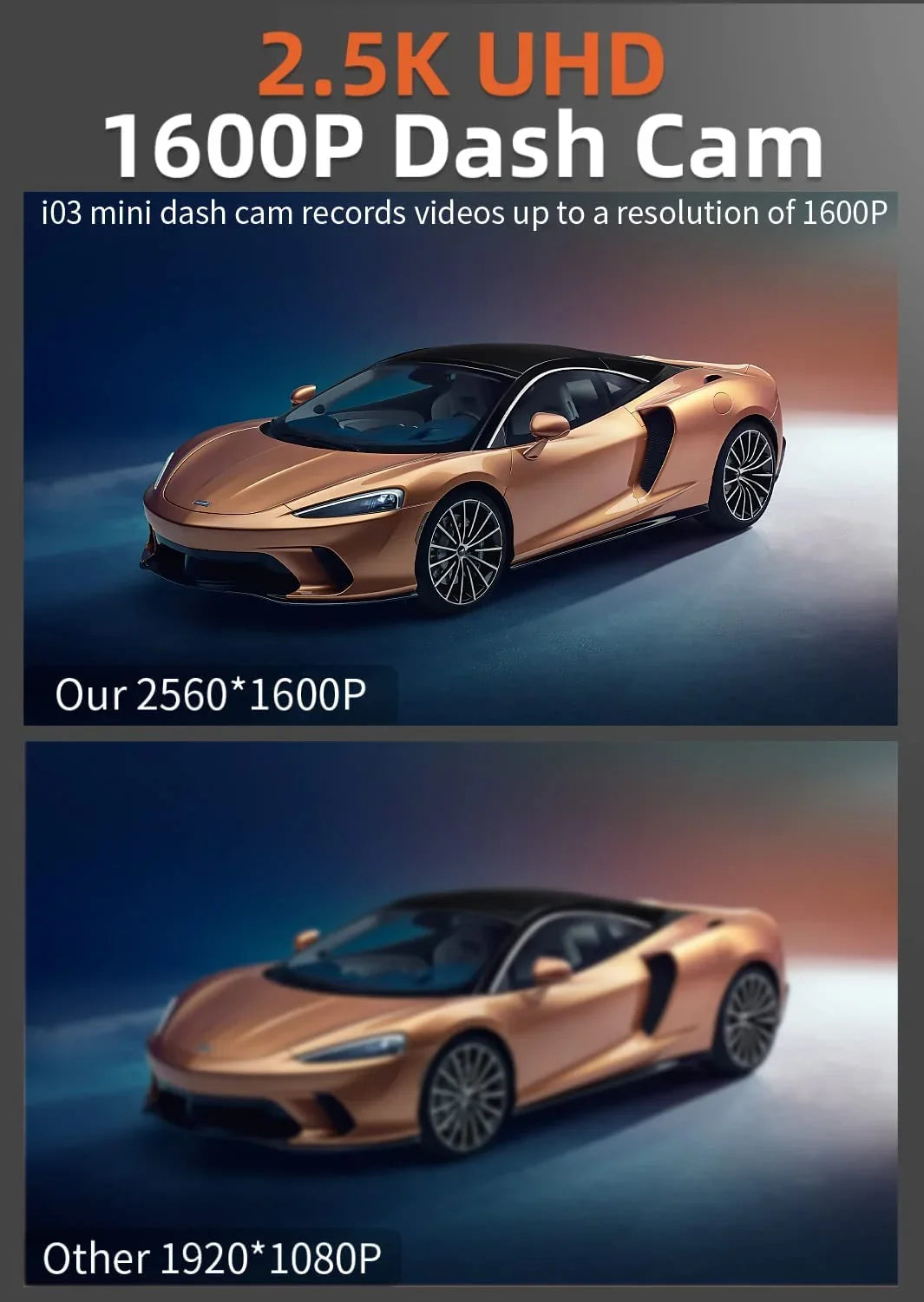 2.5K Full  Dash Cam, Dash Camera with WiFi, Loop Recording,  Control, Night Vision, -Sensor, 24 Hours Parking Monitor, Support 64GB Max