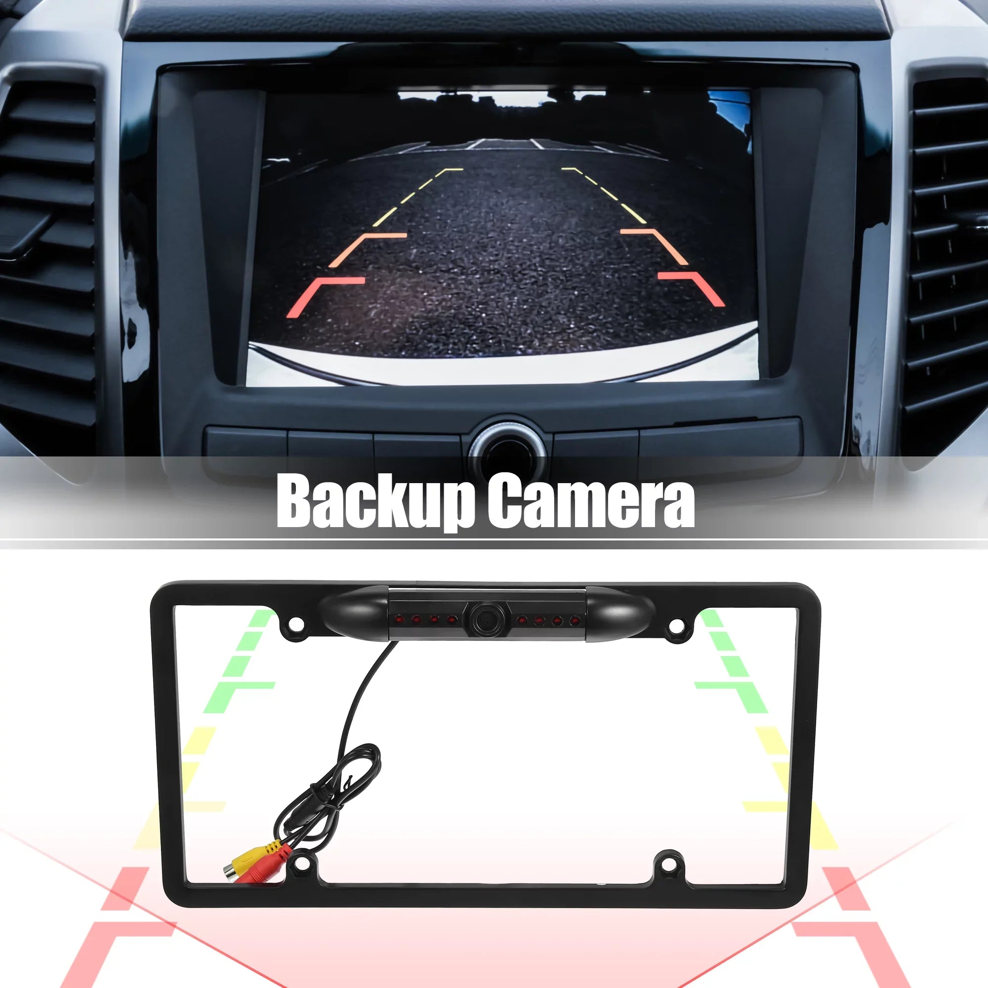 Backup Camera for Trucks License Plate Backup Camera for Car Waterproof Infrared Wide View Angle Rear View Camera