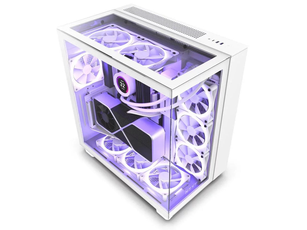 Elite - All White - --01 - Premium Dual-Chamber - Mid-Tower -  Fans - Case