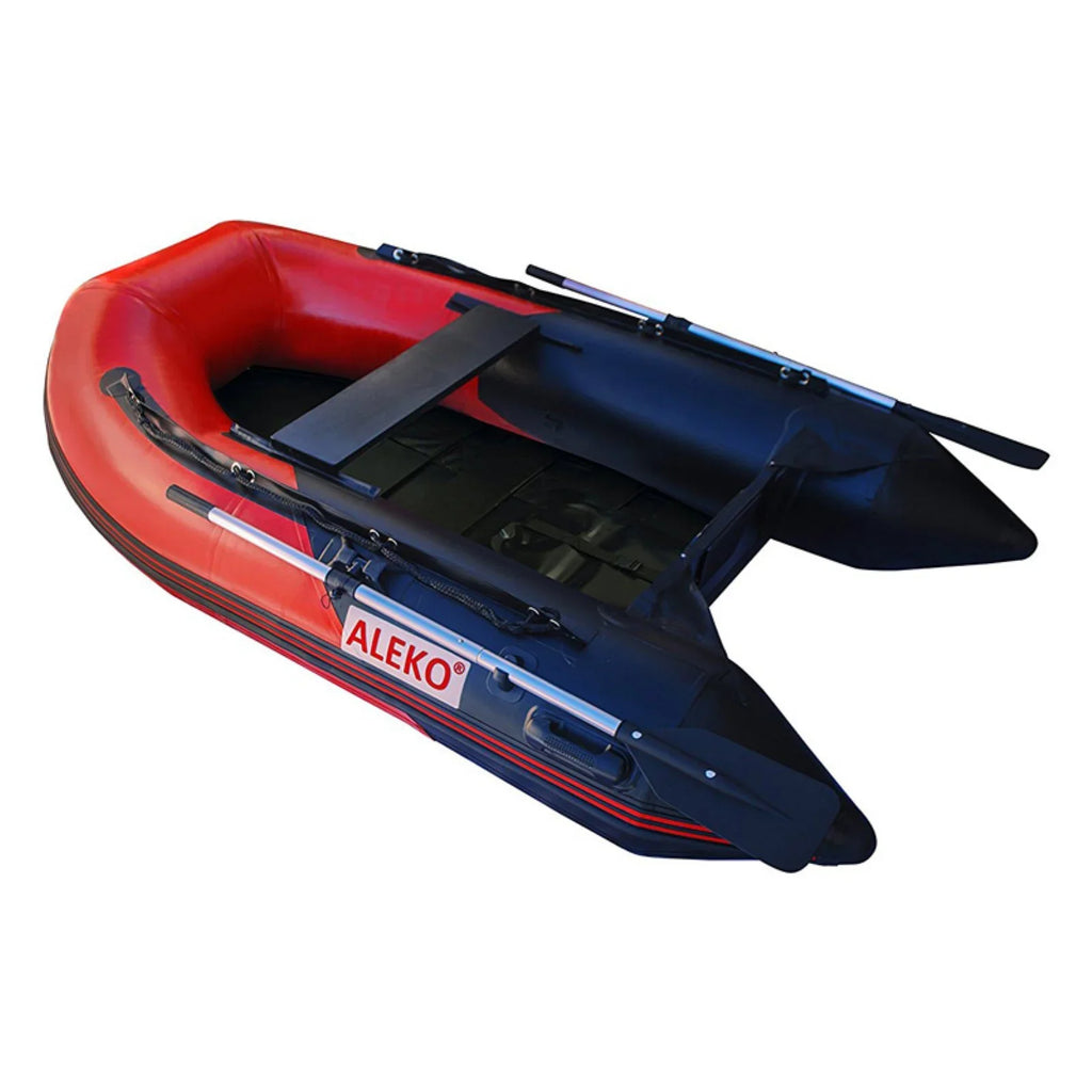 Inflatable Boat - Pre-Installed Slide Floor - 3-Person - 8.4 Feet - Red and Black