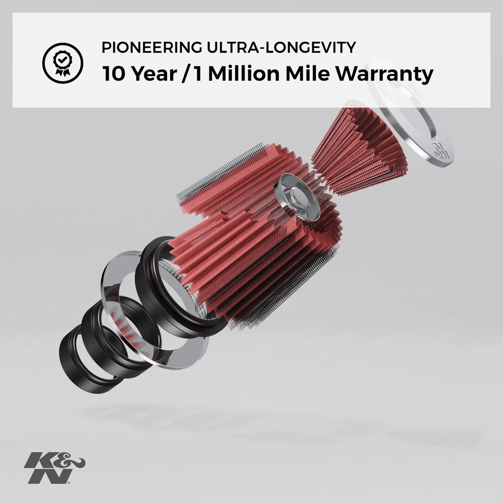 & Universal Clamp-On Engine Air Filter: Washable: Round Tapered; 2.25 in/2.5 in/2.75 in (70 mm/64 mm/57 mm) Flange ; 4.5 in (114 mm) Height; 4.5 in (114 mm) Base; 3.5 in (89 mm) Top , -1003RD-