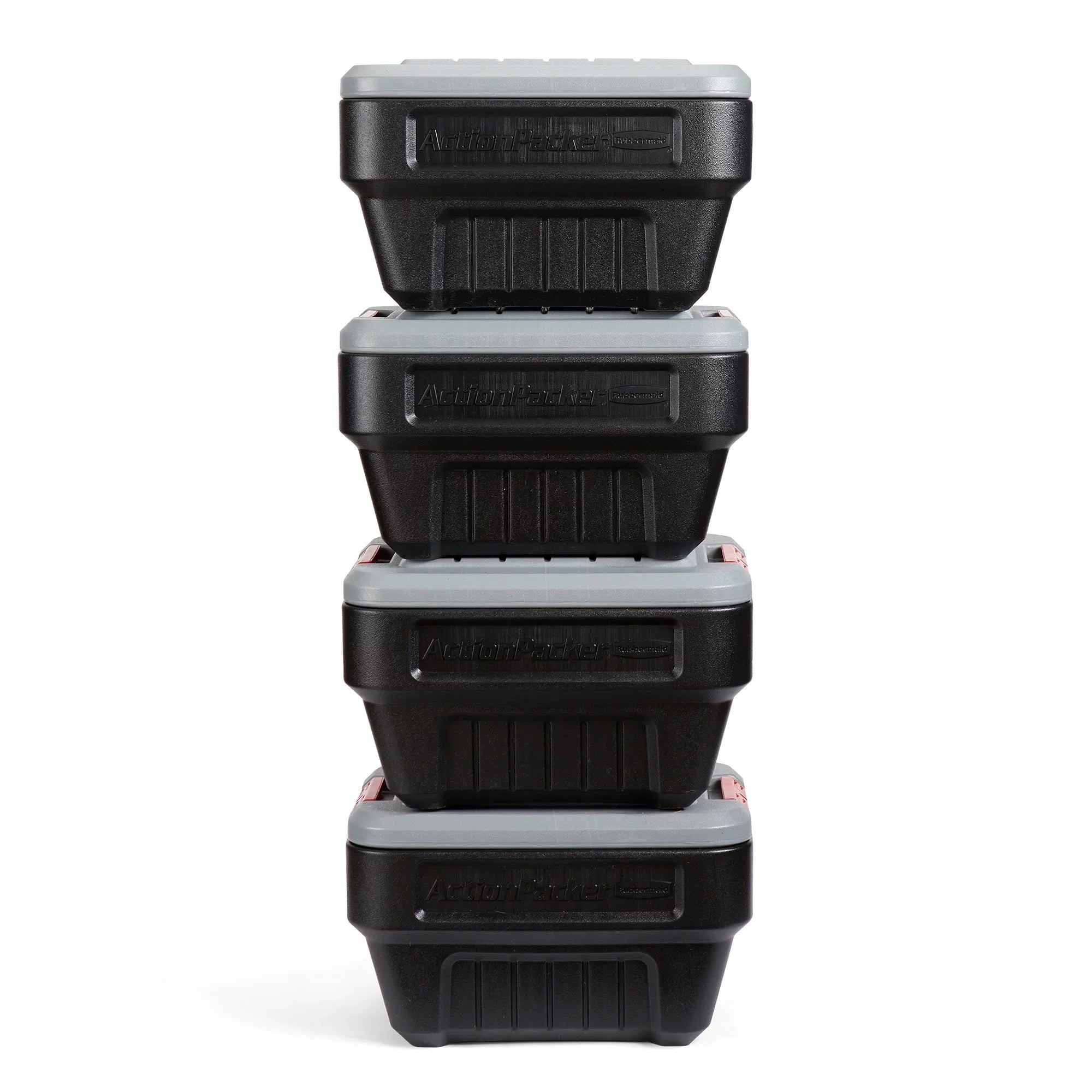 Rubbermaid 8 Gallon Lockable Latch Plastic Storage Container Box (4 Pack)