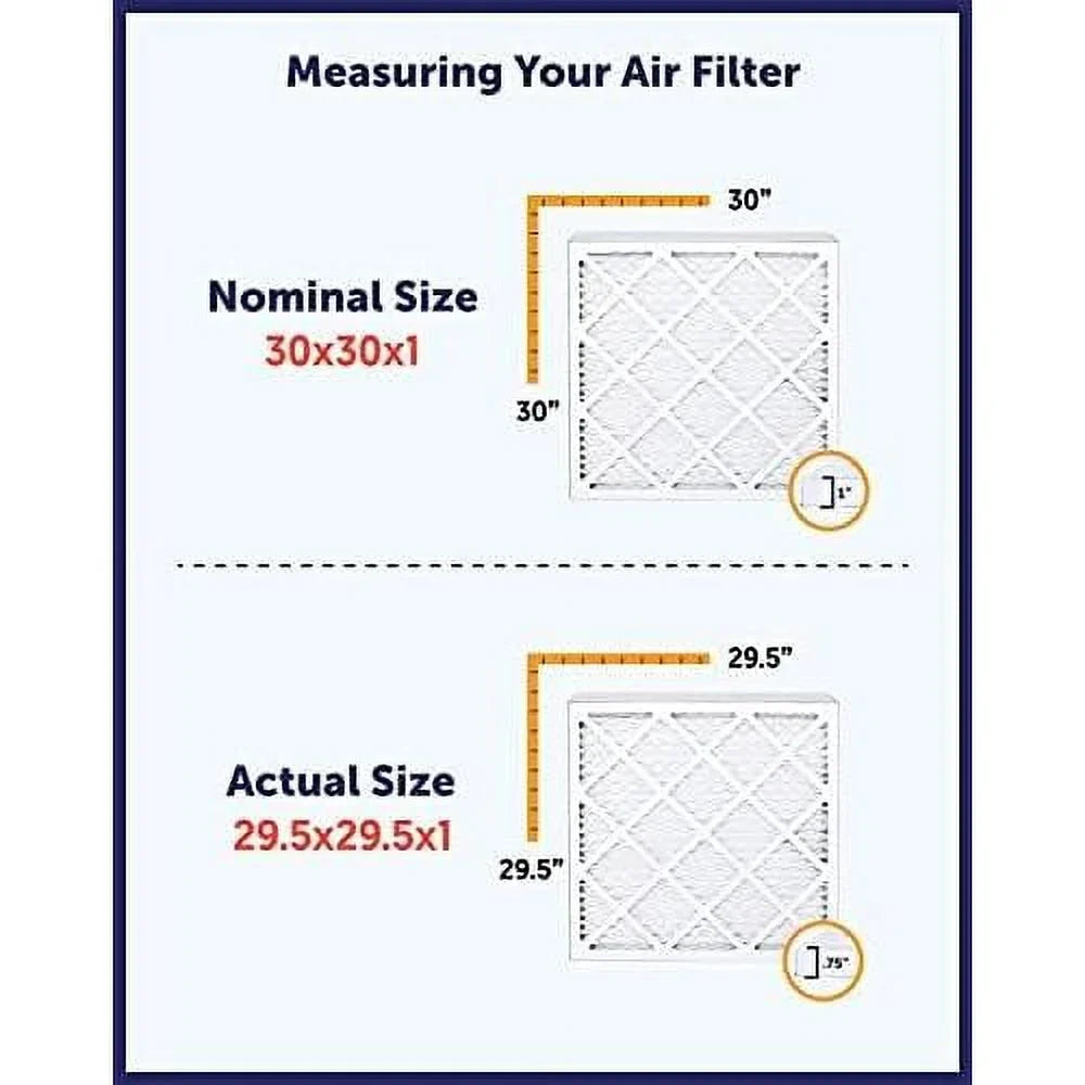 12  12  1 Air Filter | 4- |  8  Pleated Furne Filters | tual Size 12  12  .75