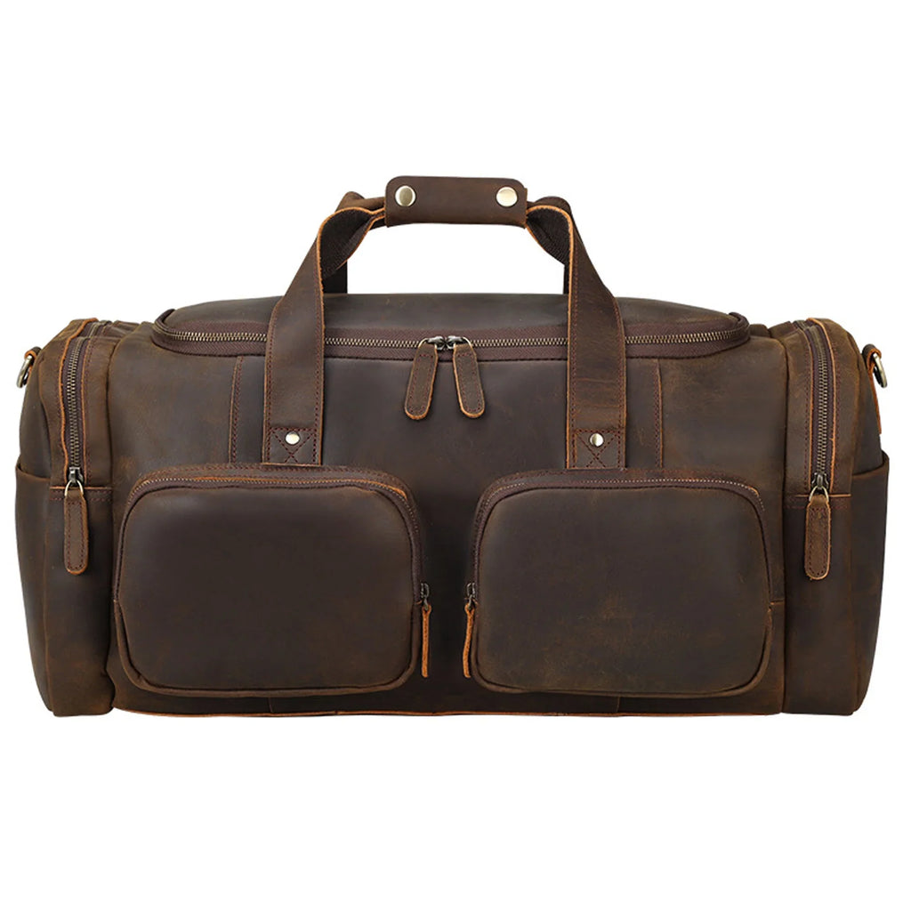 Full Grain Leather Duffle Bag, Travel Bag, Shoulder Bag