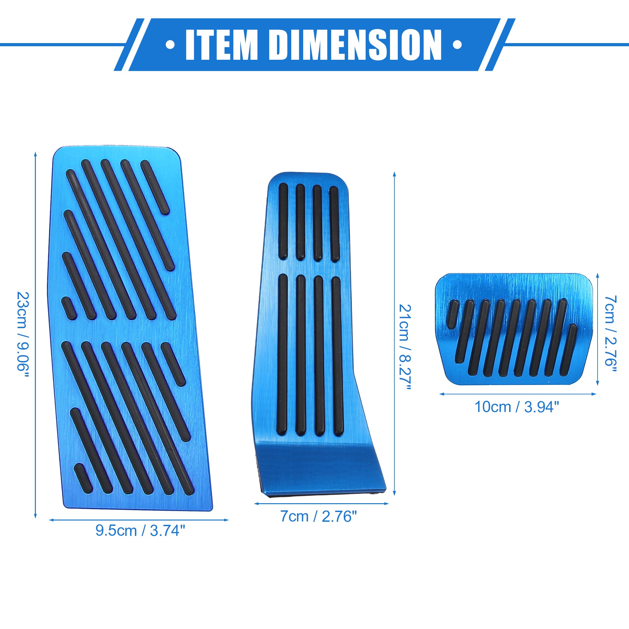 3 Pcs Car Gas Accelerator Brake Foot Rest Pedal Cover Pad for Mazda -30 2020-2021 Antislip Blue
