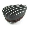 Finned Tear Drop Air Cleaner with Washable Element & Single Carb, Black