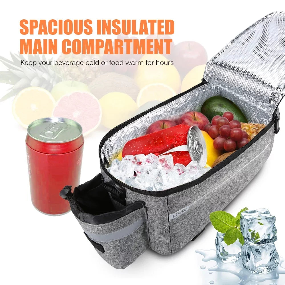 Lixada Insulated Trunk Cooler Bag,Cycling Bicycle Rear Rack Storage Luggage Bag,Reflective  Bike Pannier Bag Shoulder Bag
