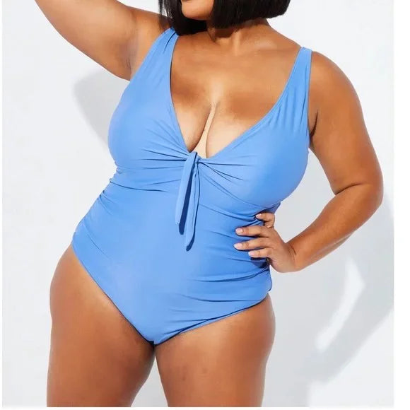 Nicole Miller   Sweetheart Center Tie One Piece Swimsuit,  Small
