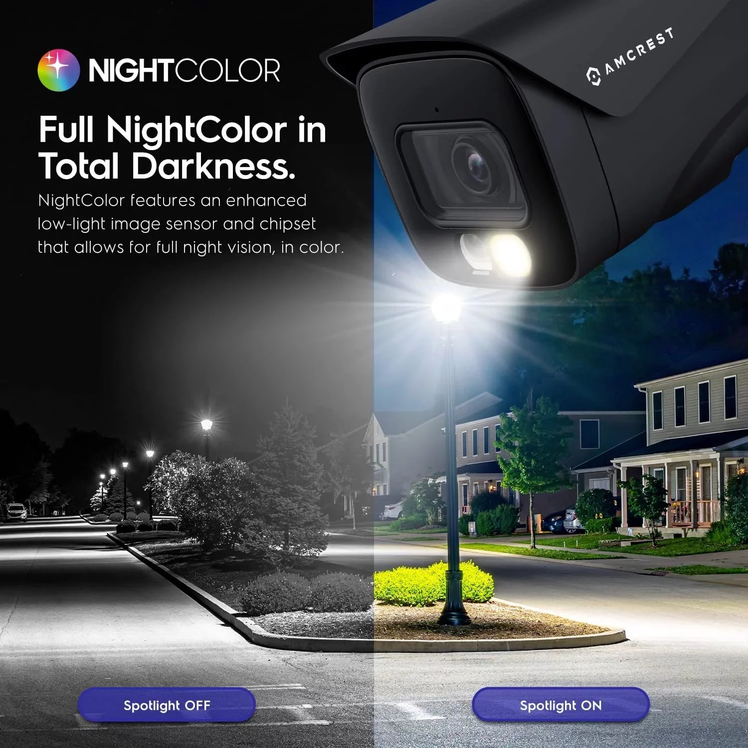 Amcrest 4K  PoE  Camera UltraHD 8MP Security Outdoor Camera,  129°, 49ft Color Nightvision, Human & Vehicle Detection,  Weatherproof, 4K (3840x2160) @15fps, Black, -2796EB-