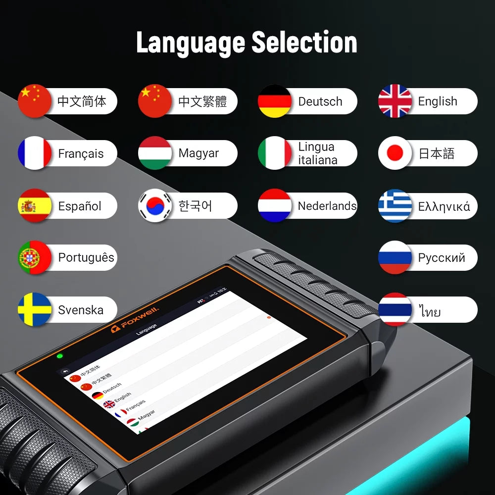 Foxwell   Scanner All Systems Diagnostic Tool  Bleeding  Calibration Oil  Throttle Reset 12 Maintainence Services Car Code Reader Free Update with a 5.5inch Touchscreen