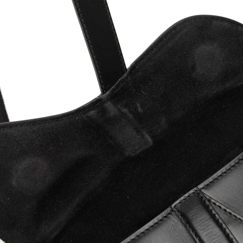 Pre-Owned Authenticated Dior Saddle Belt Bag Calf Leather Black Unisex (Good)