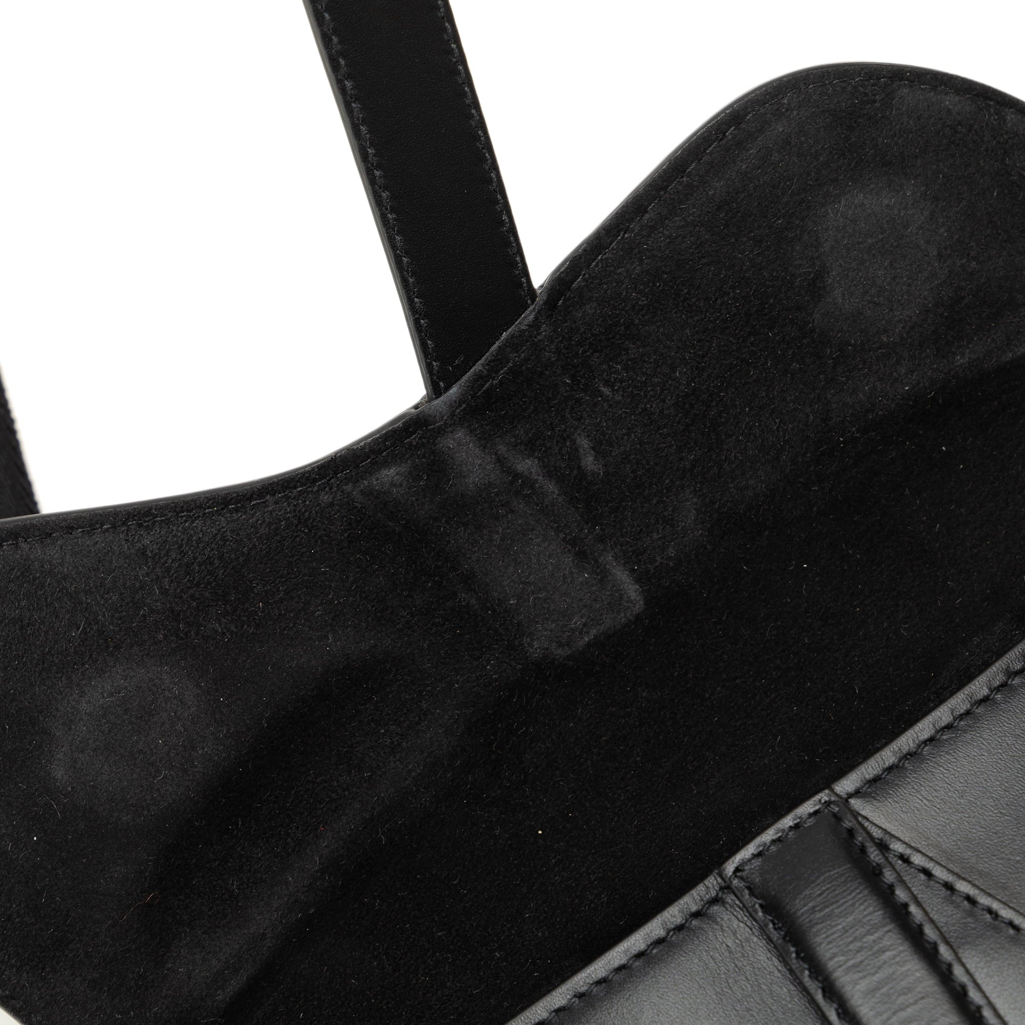 Pre-Owned Authenticated Dior Saddle Belt Bag Calf Leather Black Unisex (Good)