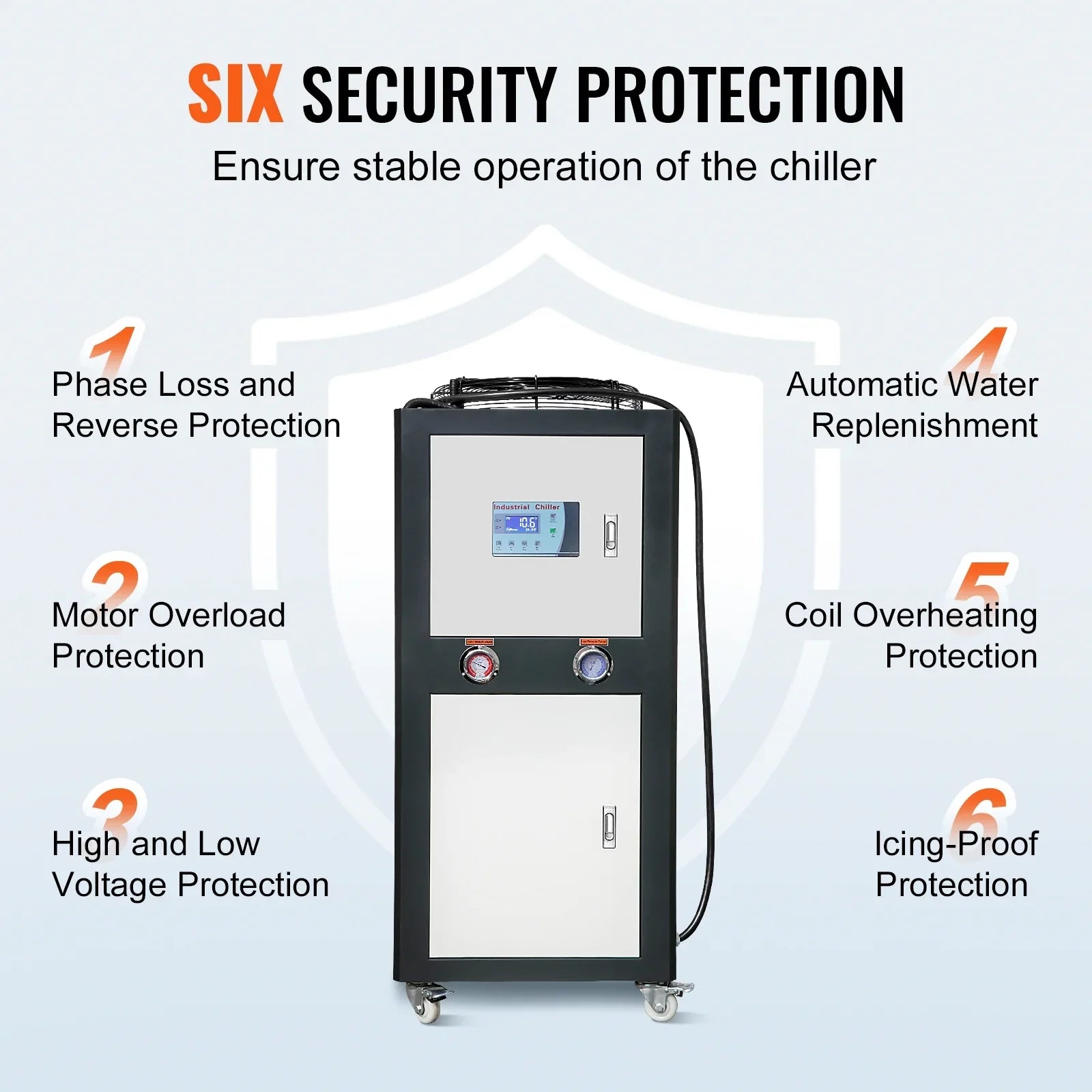 Air-cooled Industrial Water Chiller 9.4HP 16 Gal 60L for Cooling Water
