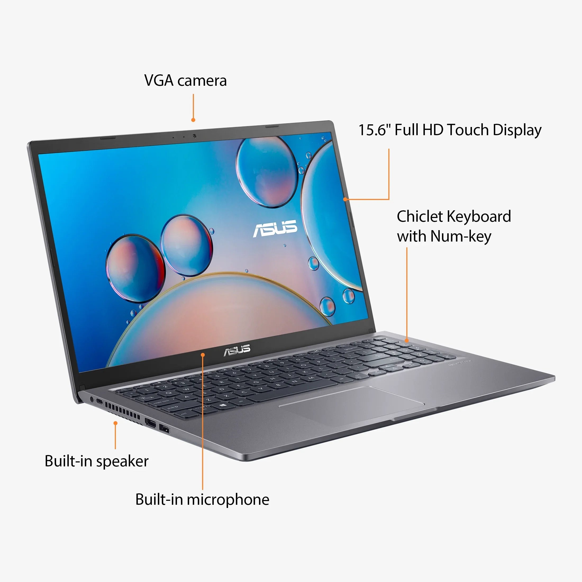 Restored  Vivobook 15.6”  Touch  Laptop, Intel Core i5-1135G7, 8GB, 512GB, Win 11 Home, - (Refurbished)