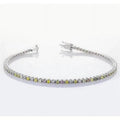 Harry Chad Enterprises 56635 4  Pink, Yellow - Green & White Sapphire Prong Tennis Bracelet