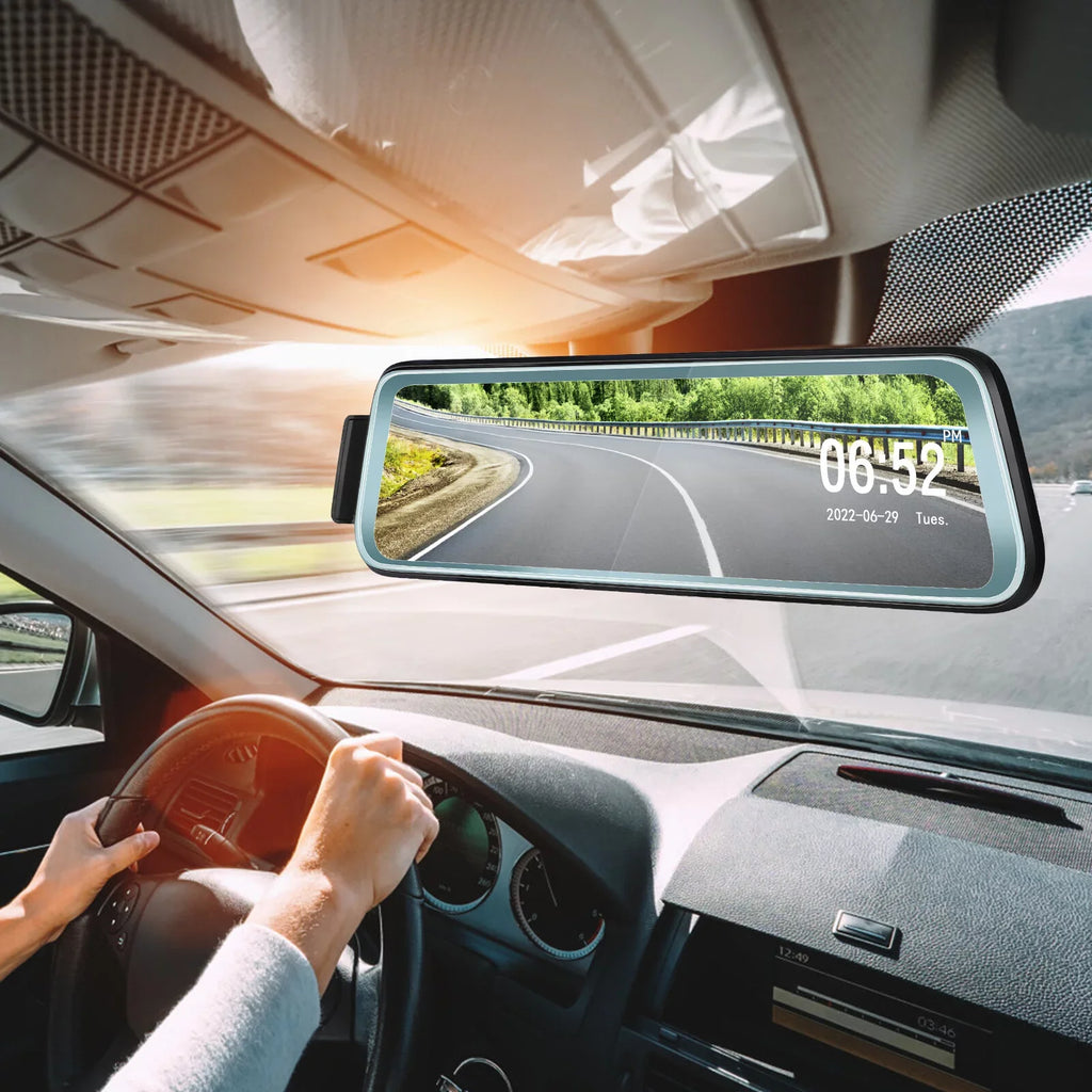 Cheefull 10' Mirror Camera Front and Rear 1080P Backup Camera  ' Mirror Dash Cam Rear ViewFHD Full Touch Screen w Loop Recording, -Sensor, Parking Monitor 170° Wide Angle